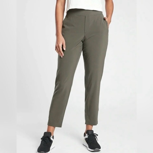 Athleta Pants - ATHLETA Mountain Olive Brooklyn Mid Rise Ankle Travel Leisure Pants Bottoms 0T